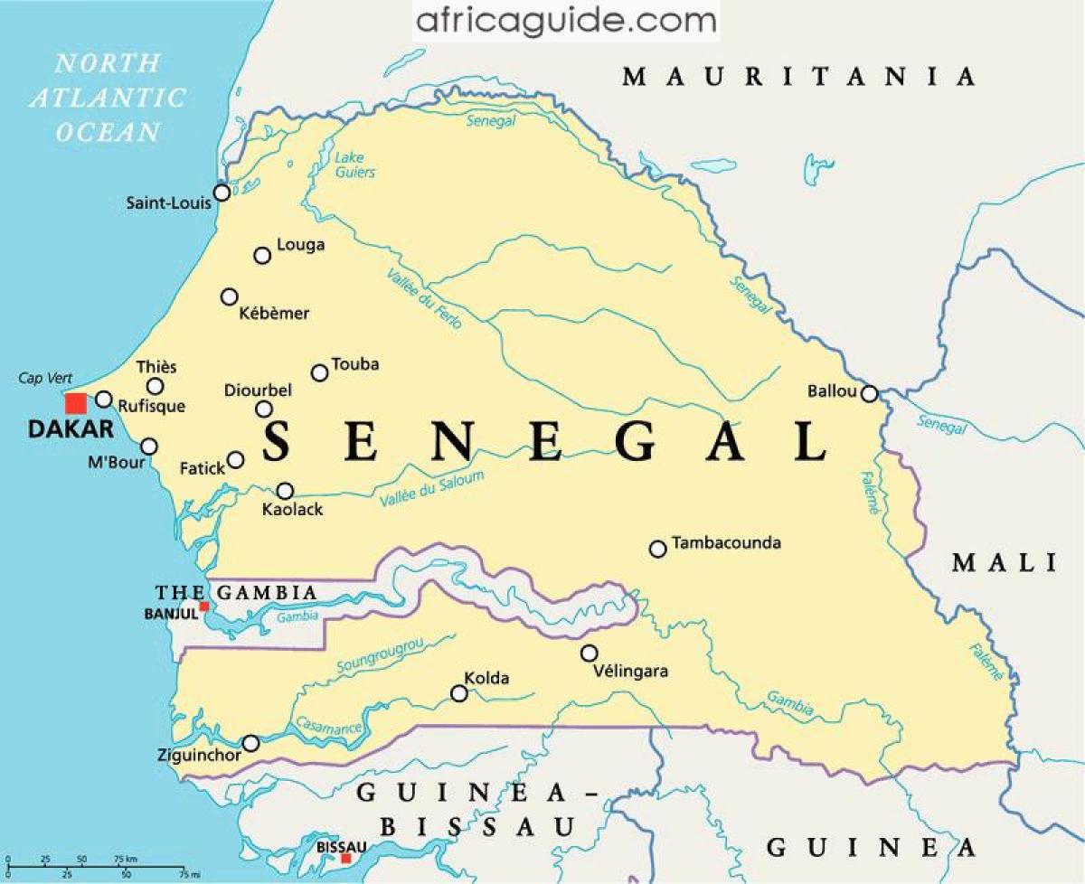 Rio Senegal (áfrica do mapa