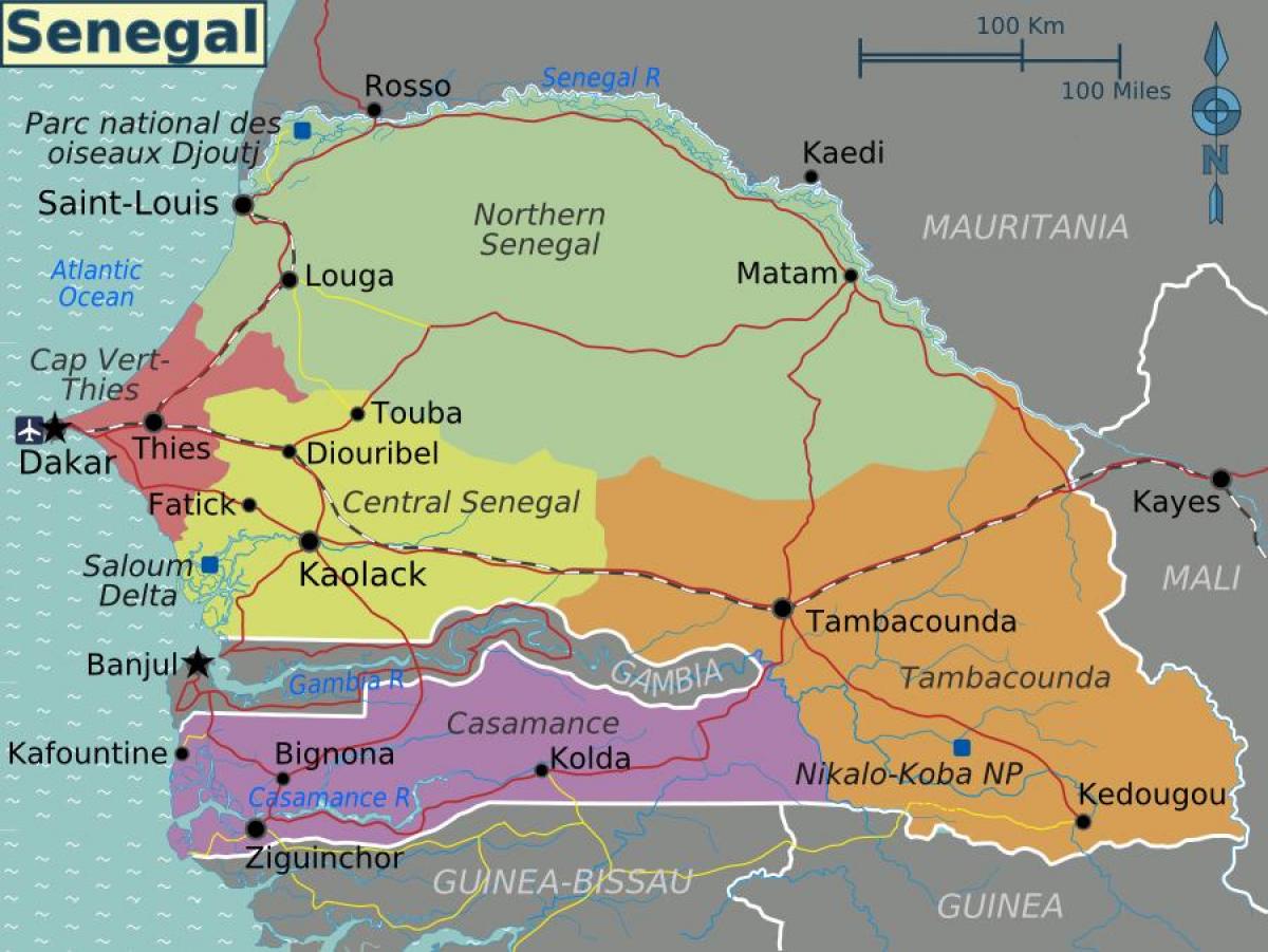 mapa do Senegal político