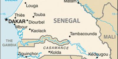 Mapa de Senegal e países vizinhos