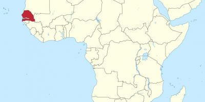 Senegal no mapa da áfrica